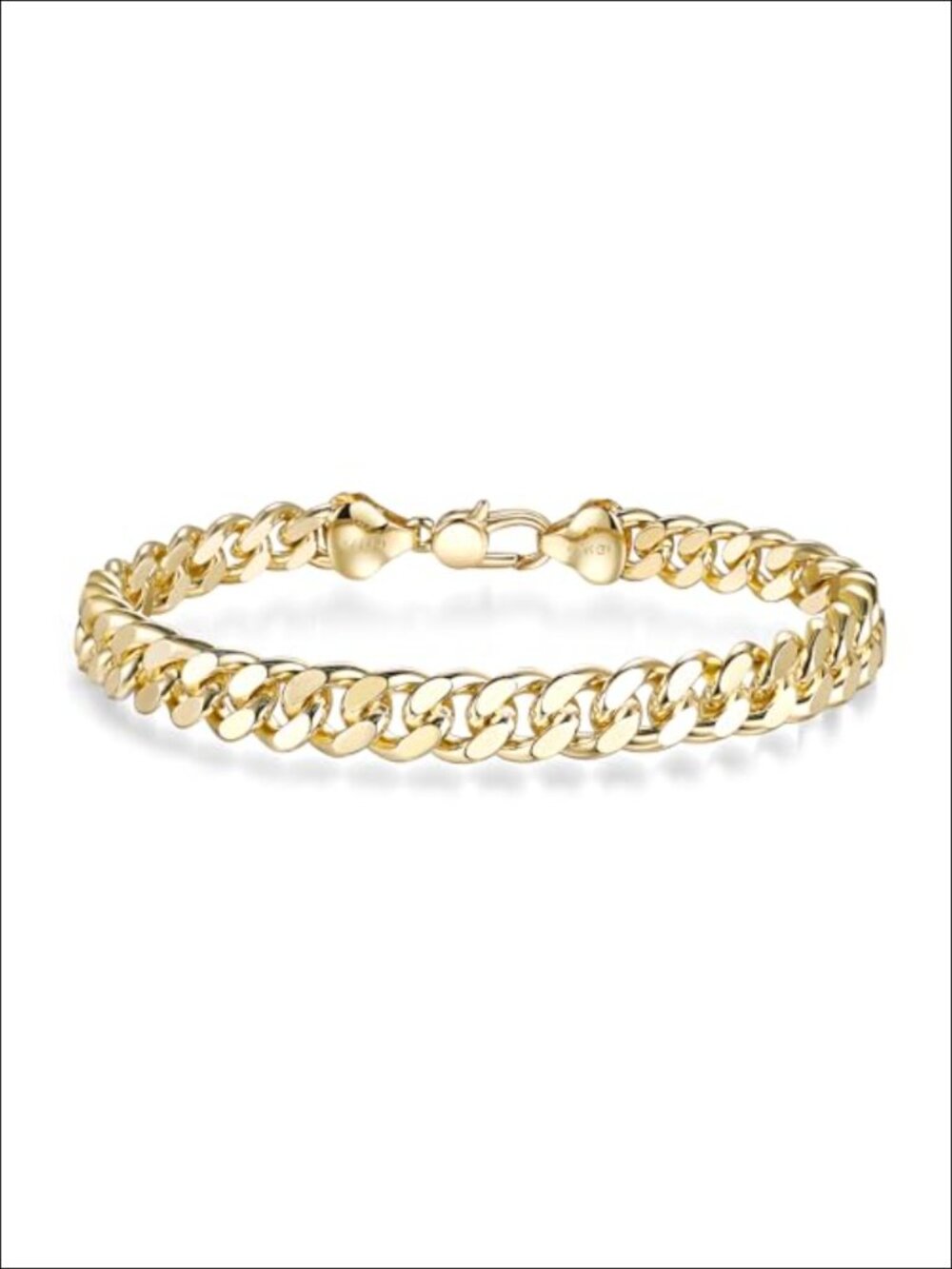 8mm Gold Cuban Link Chain Bracelet for Men Women 14k Diamond-Cut Non-Tarnish